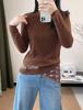 Women's Seamless Wool Pullover: Half-High Collar, Long Sleeve, Solid Color - Autumn/Winter Knit Sweater 