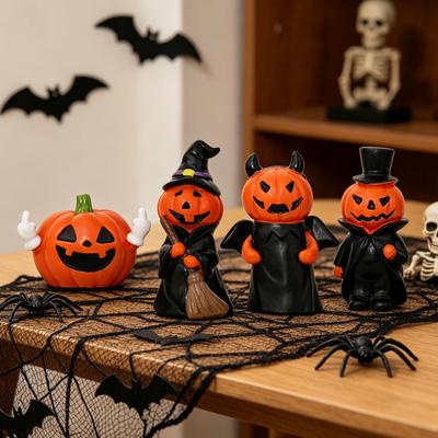 Kürbis-Ornament, 3D-Kürbis-Form Figur, Mini-Harz Halloween-Dekoration für Schreibtisch-Mikro-Landschaften, Partys, Fenster