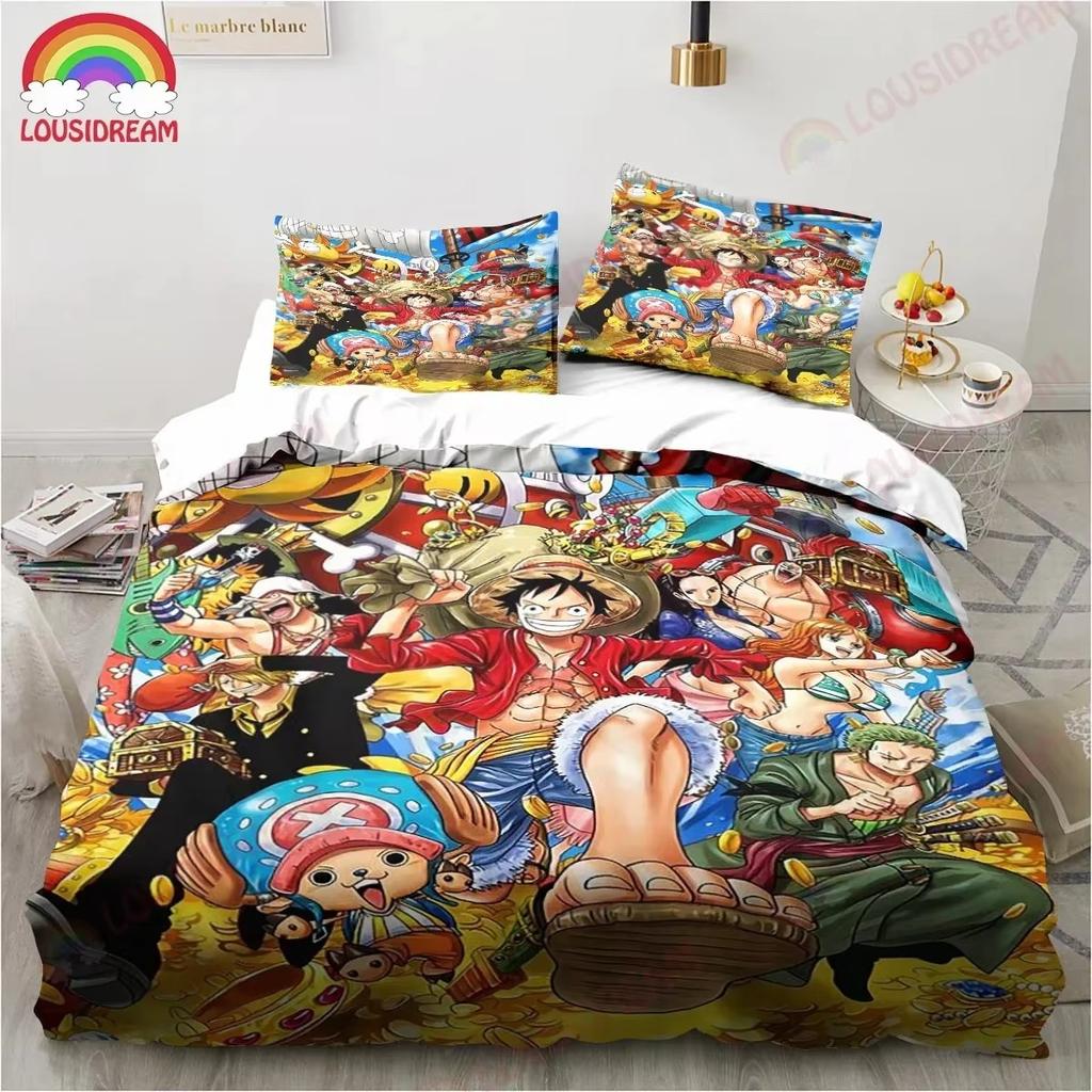 3D Print One Anime P-piece Bedding Set,Duvet Cover Comforter Bed Set Quilt Cover Pillowcase,King Queen Twin Size Boy Girl Adult