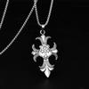 Vintage Hip Hop Sweater Chain Necklace: Flaming Cross Pendant Unisex.