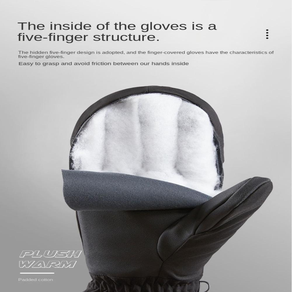 Outdoor Use Riding Skiing Gloves Biking Thickened Gloves Cold Proof Snowmobile Warmer Mittens Hand Warmer Thermal Thick Snow Gloves