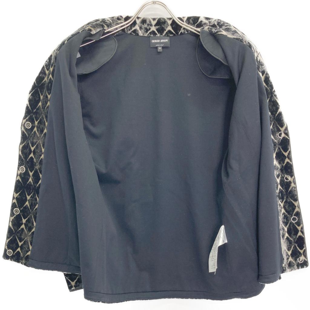 GIORGIO ARMANI 6HAG50AJDSZ 2020 Black Velvet All-over Print Jacket Jacket 38 blackUsed