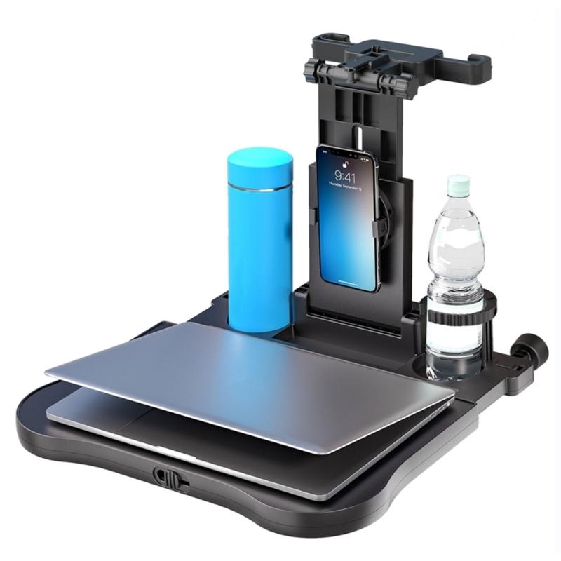 Portable Vehicle Dining Board Quick Fold Designs Foldable Table for Rear Seats Secure for Laptops Plates Travel Use