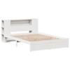 VidaXL Lit bibliothèque sans matelas blanc 150x200 cm bois pin massif, lit, meuble de chambre à coucher, lit avec rangement, 3322362