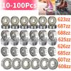 10-100 יחידות מיסבים כדוריים 608zz 623zz 625zz 626zz 685zz 688zz 607zz חריץ עמוק פלדת פחמן עבור מיסבים לסקייטבורד גלגיליות