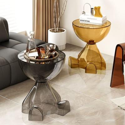 Acrylic Plastic Coffee Table Sofa Minimalist Living Room Coffee Table Bedside Table Transparent Can Store Nightstand Furniture