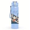 1PC Blank pale white off-white sketch print 750ml colorful plastic sports water bottle leakproof pop up lid with straw for outdoor work home use