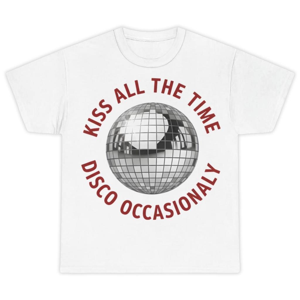 Kiss All The Time Disco Occasionaly 2026 Summer Unisex T Shirt Casual Cotton Oversized Short Sleeve Graphic Tee Oversized T Shirt