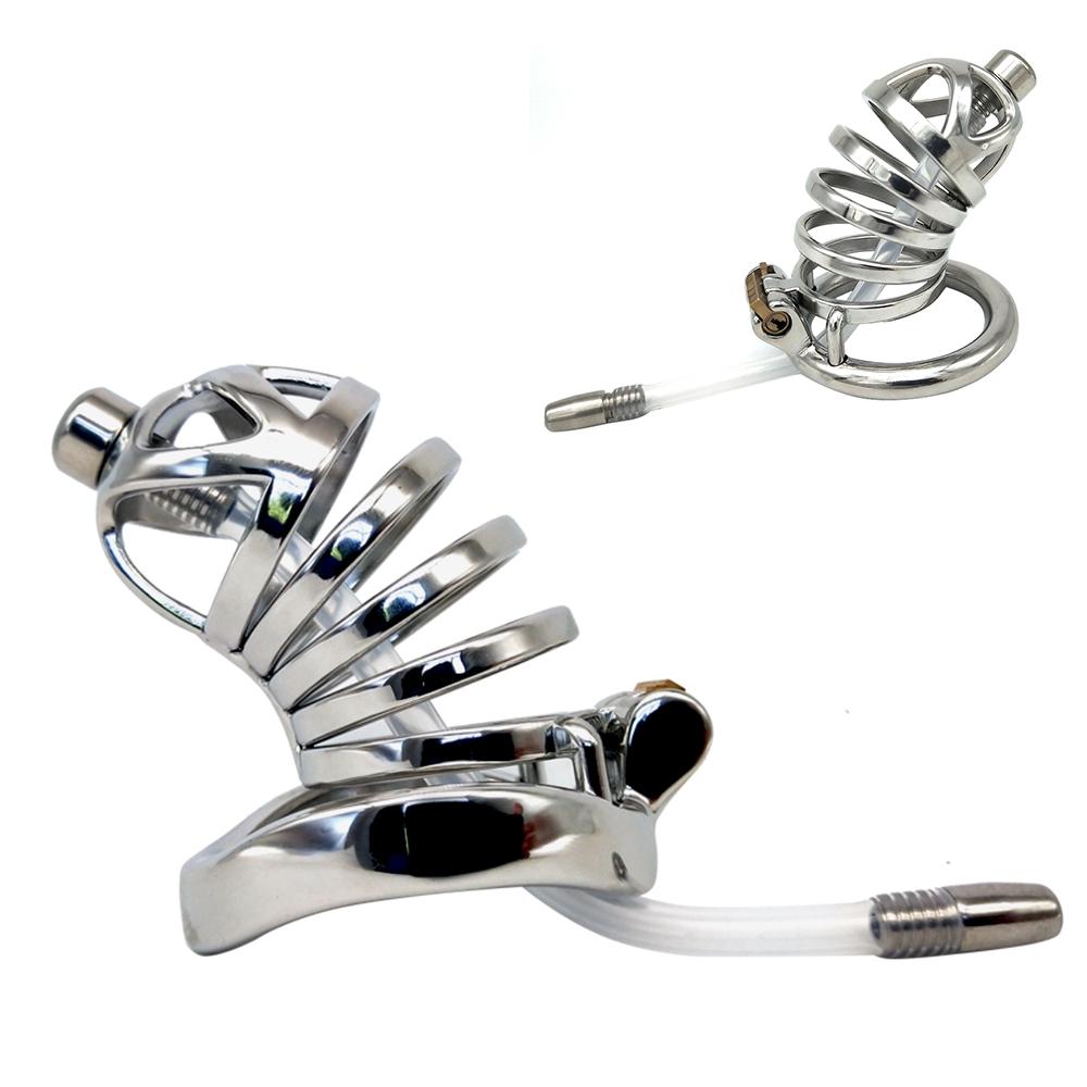 FRKO BDSM Stainless Steel Chastity Device with Urethral Sounds Catheter Lock Cock Cage Male Adult Sex Shop Sex Toys For Men 18 Plus Premium Quality In