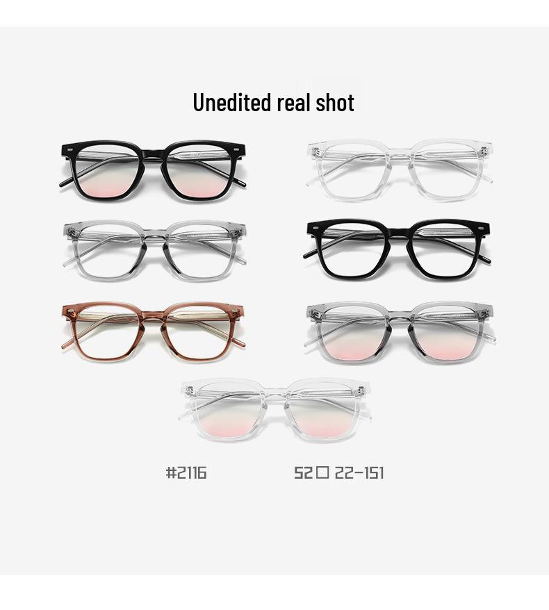 Blush GM Women's Eyeglass Frames Kub2116 - No Makeup Plano Anti-Blue Light Men's Transparent Black Frame