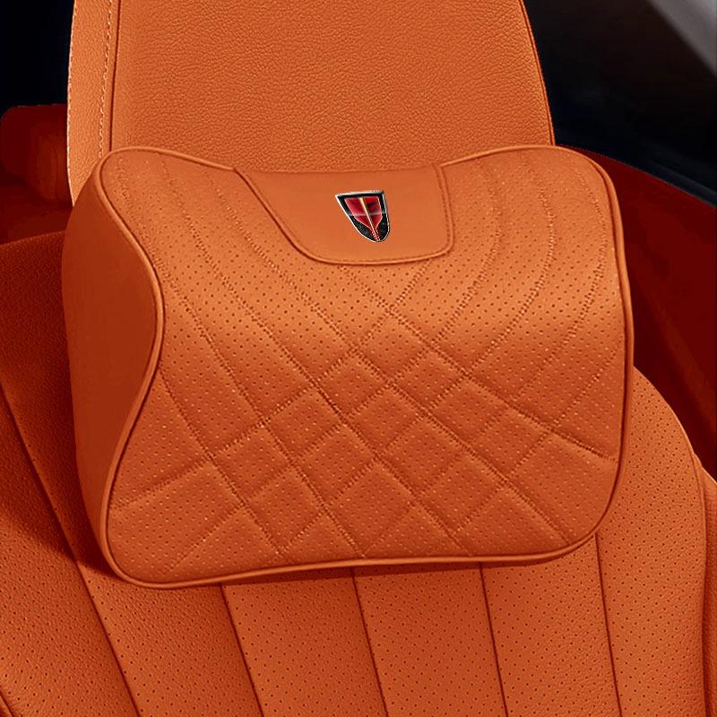 Polštář z paměťové pěny pro podporu krku a beder pro Hongqi HS5, H5, HS7, H7, H9 - Polštář na opěrku hlavy a opěradlo do auta z pravé kůže