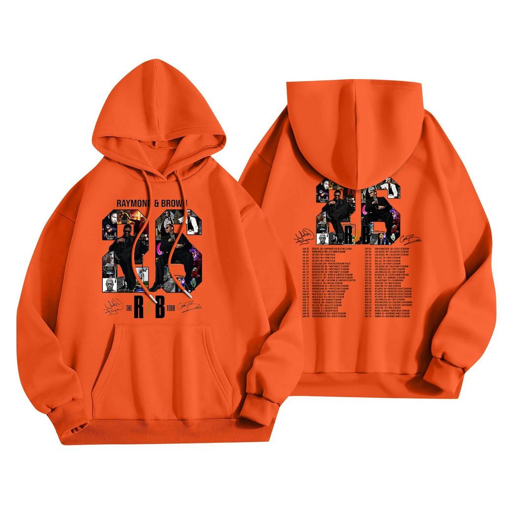 Unisex Casual Hooded Pullover Sweatshirt Long Sleeve Loose Fit Letter Print