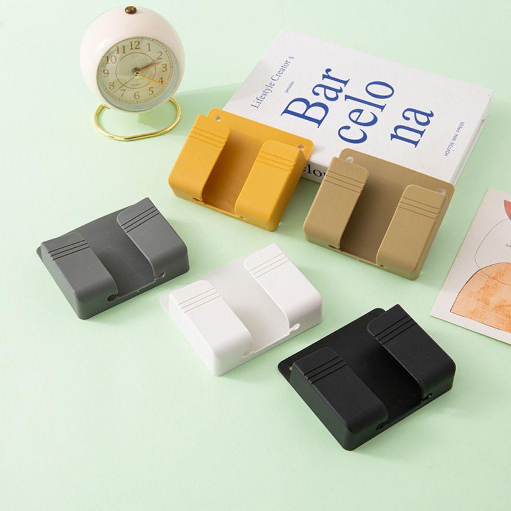 4Pcs Punch Free Remote Control Storage Rack Plastic Charging Phone Stand  Office