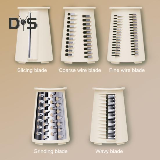 Rotační struhadlo na sýr 5 břitů Struhadlo na sýr Ruční klika Struhadlo na sýr Snadné použití Sekáček na zeleninu Široký podávací otvor Kráječ