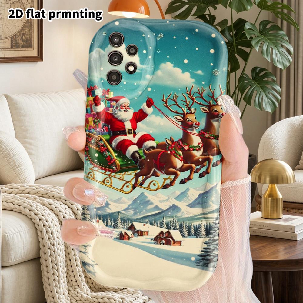 Phone Case: 2D Flat Samsung Galaxy A34 A35 M05 M06 S20 S22 S21 FE Plus 5G Protective Case, Couples Style, Retro Christmas, Christmas and Halloween Gif