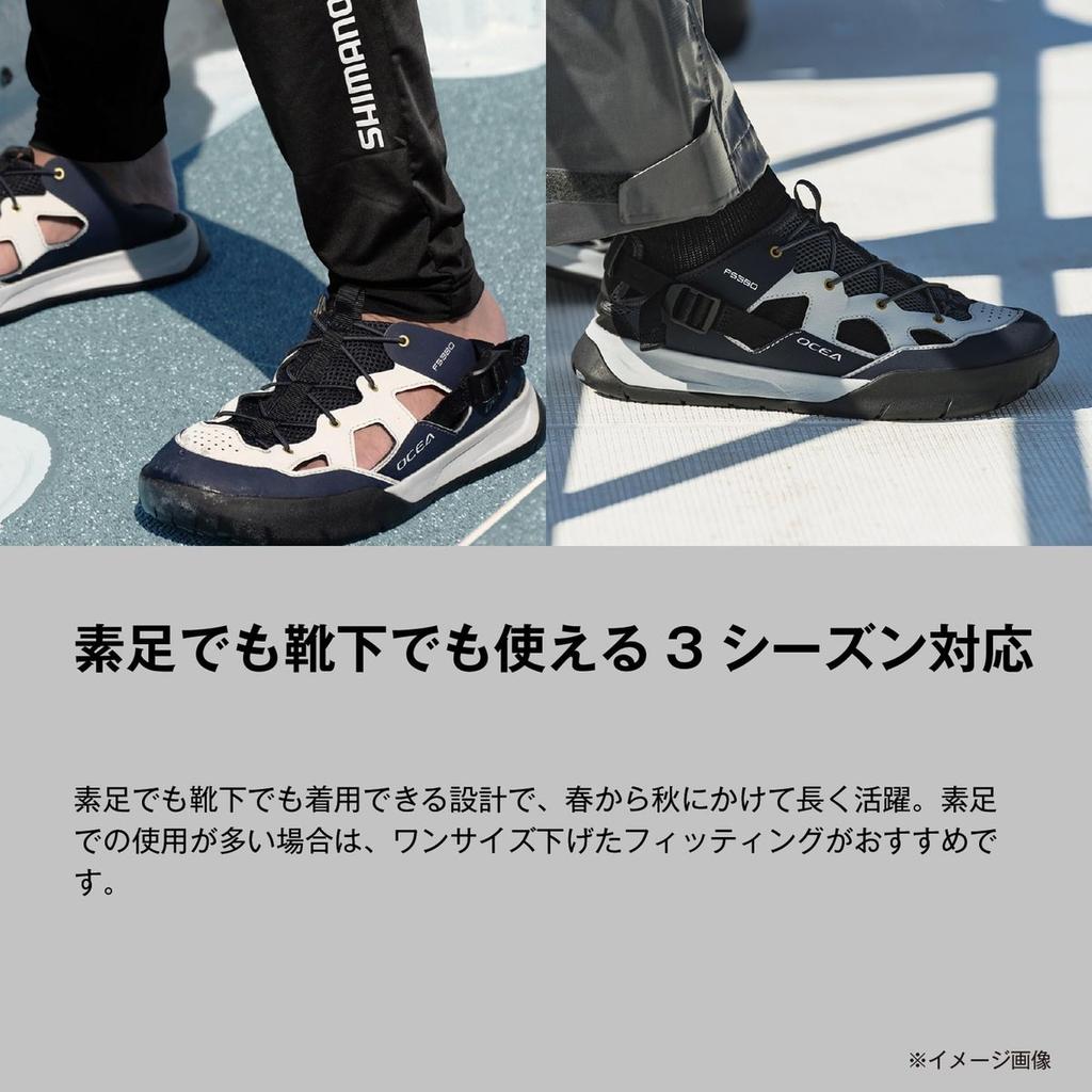 SHIMANO Boat Game Sandals FS-380Z Black 27.0cm Fishing Shoes Waterproof Non-Slip Marine Footwear