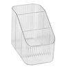 Pen Holder with 3 Compartments PP Transparent Makeup Brush Holder Desktop Stationery Organizer for Bedroom Dorm School