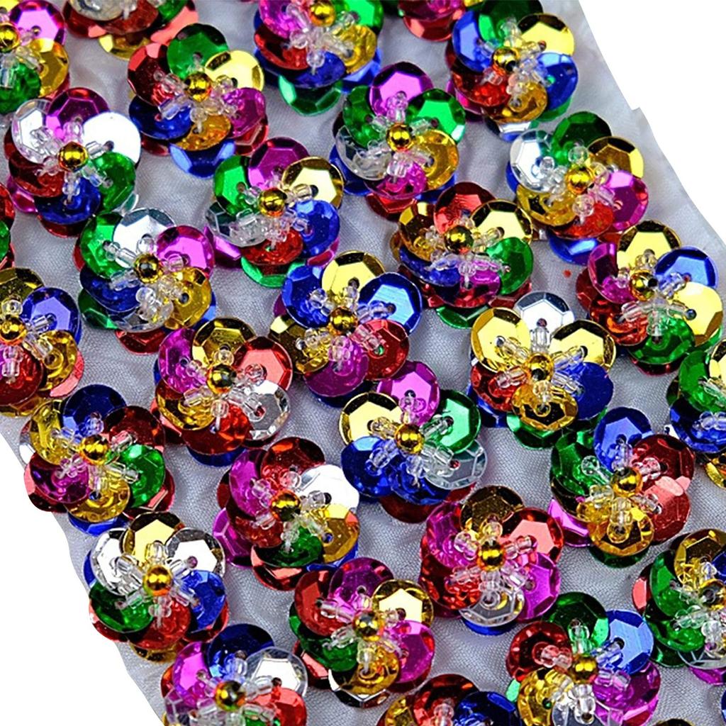 100 יחידות פרחי פאייטים 2 ס"מ תפירה בעבודת יד טלאים גב שטוח עשה זאת בעצמך מלאכות חתונה נעליים תיק