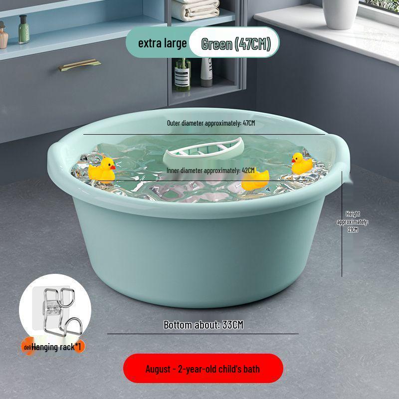 Extra Large Durable Plastic Washbasin for Laundry, Dormitory, Foot Soaking, and Baby Bathing