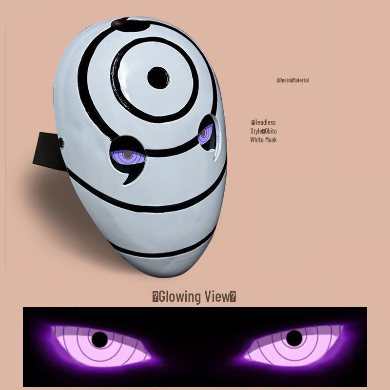 Leuchtender Uchiha Madara Obito Tobi Weiße Maske - Naruto Anime Halloween Requisite