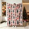 Nutcracker Xmas Tree Gift Box Printed Flannel Blanket Soft Casual Sofa Nap Throw Blanket Winter Christmas Holiday Gift