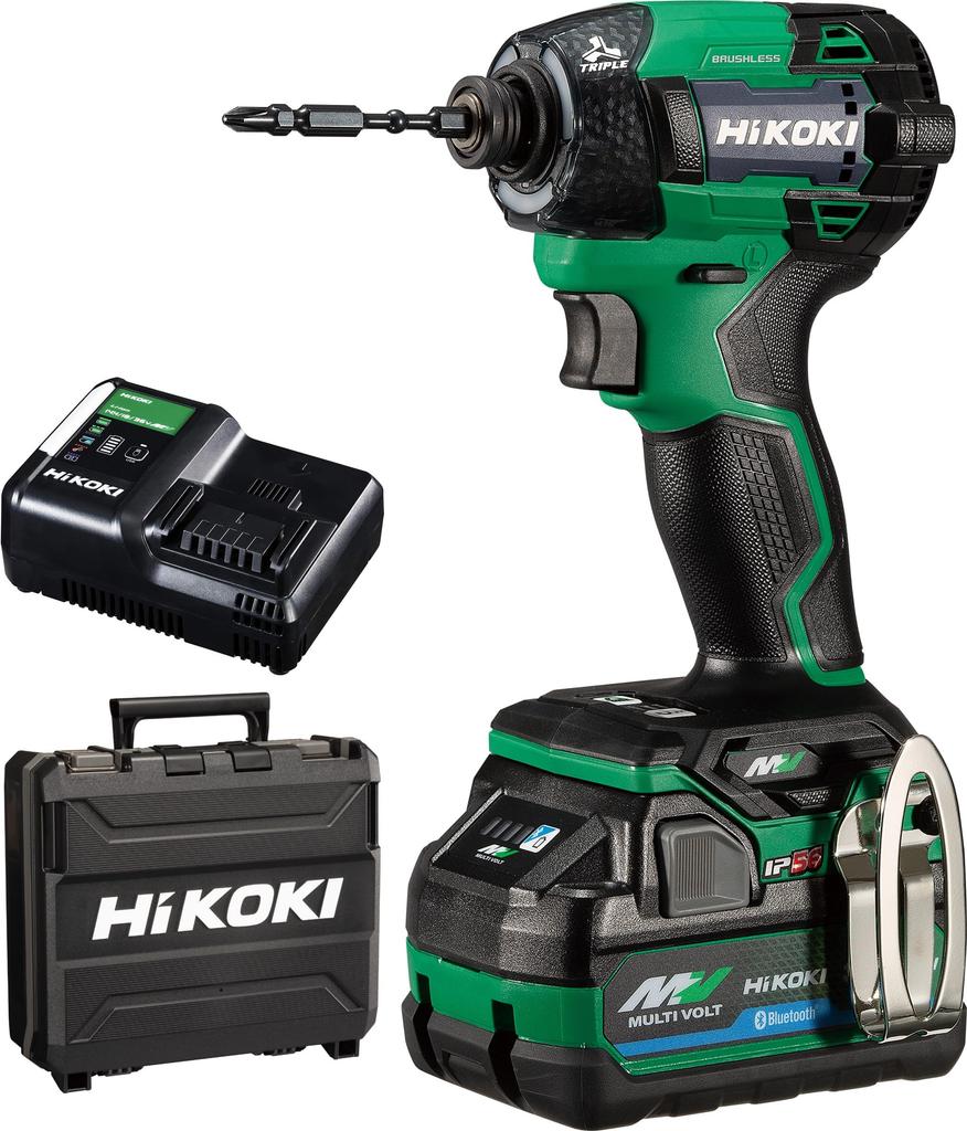 HiKOKI 36V Schlagschrauber WH36DD mit Erstreparatur Inklusive 1 Ladegerät und Koffer (Aggressives Grün) 1 Jahr Garantie, (WH36DD(XPLSZ))