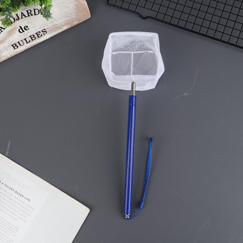 Гибкая сачок для аквариума, сачок для рыбы, выдвижной, 3D, с длинной ручкой, инструмент для чистки, сачок для ловли рыбы Square синий