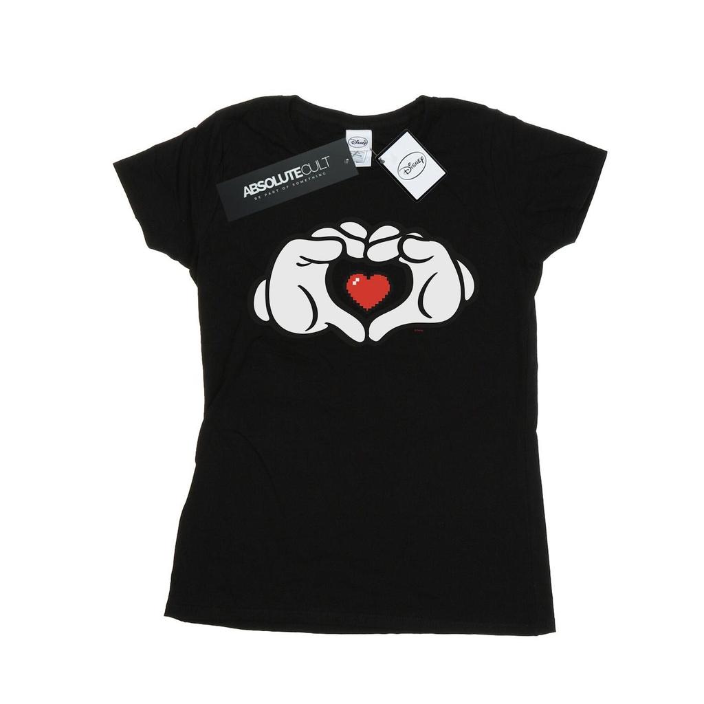 Disney Womens/Ladies Mickey Mouse Heart Hands Cotton T-Shirt