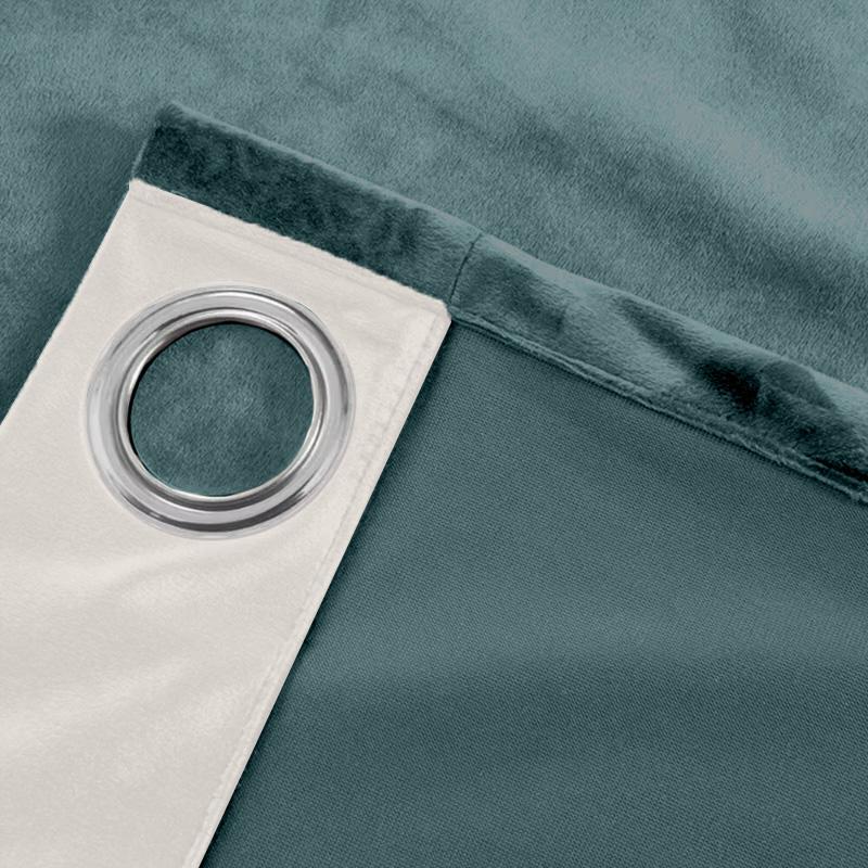 90% Thick Velvet Blackout Curtain With Grommets Cool Blue 140X250
