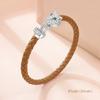 MOONLIGHT Classic Design Exquisite Cheetah Zircon Bracelet for Women Braided Leather Bracelet Quality Banquet Couples Gift