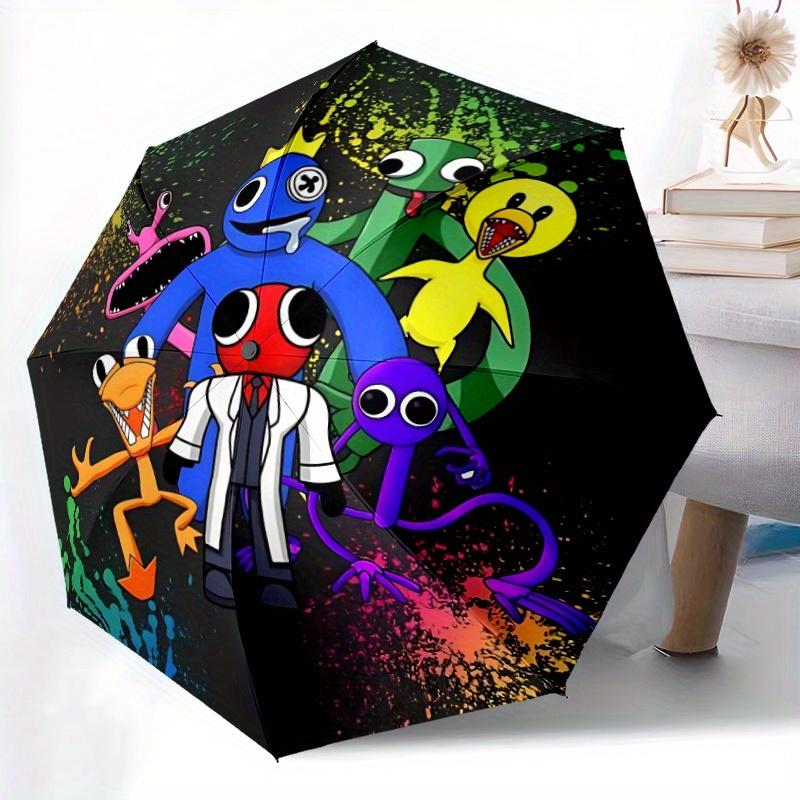 1 st Rainbow Friends Automatiskt Paraply 8-bens Design Kompakt Växel för Utomhusresor, Perfekt Gåva till Vänner eller Familj yy280828122
