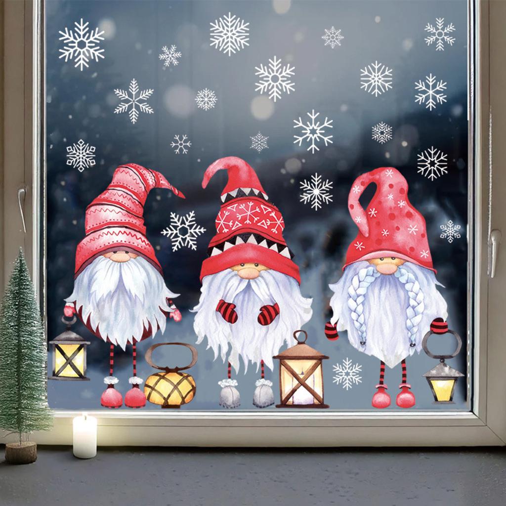 Christmas Decorations Holiday Party Decoration Window Stickers Pvc Static Stickers Window Decorations