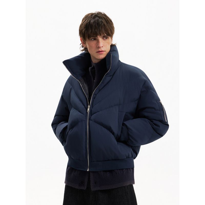 Blaexit "X-Ray" High Street Vibe Deconstructed Stand-Up Collar Winter Down Cotton Jacket for Men, Thickened and High-End Feel Coat