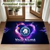 Crystal Velvet Square Rug Custom NameMillwall FC Pattern Non Slip Home Floor Decor Rug