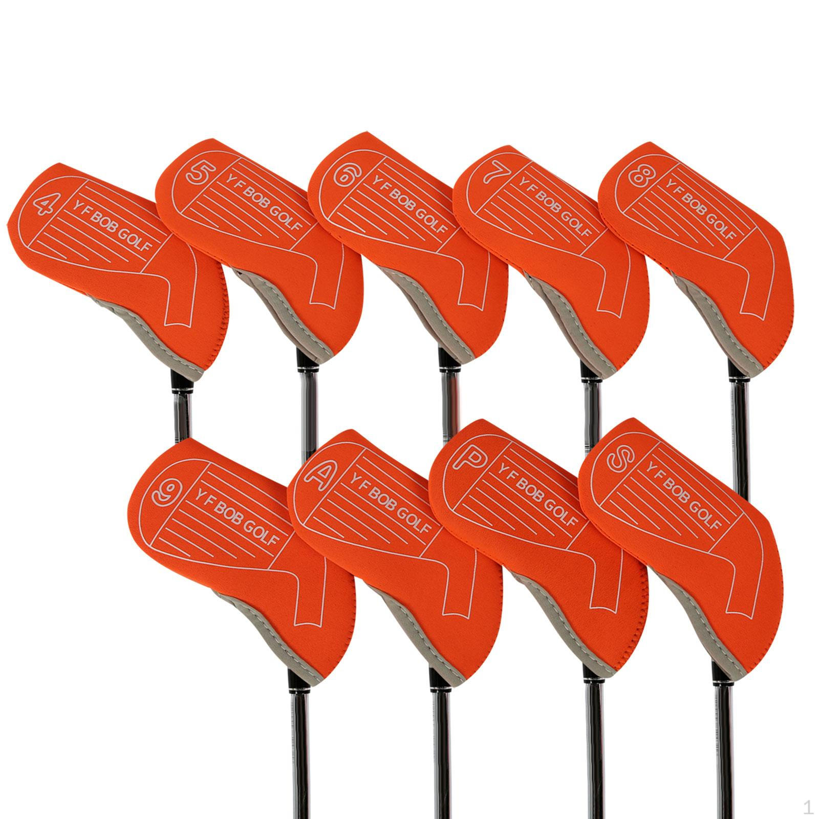 

9 клюшек для гольфа и чехлы, защита клюшек Orange