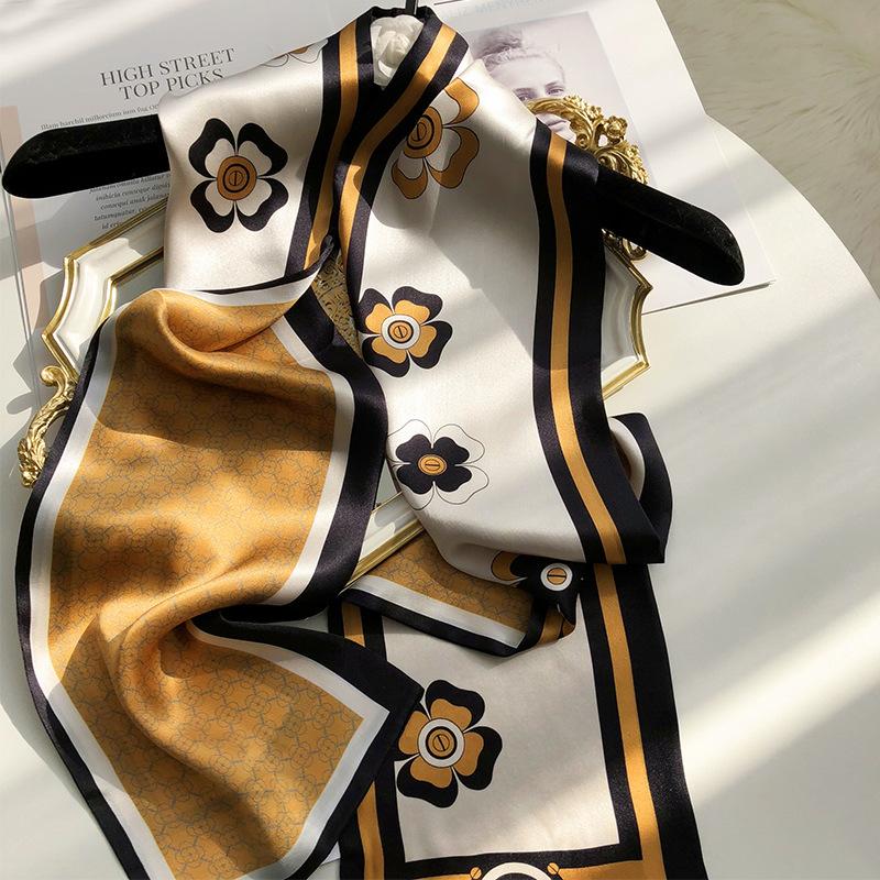 

Mulberry Silk Scarf, Spring And Autumn Foreign Style, Fashionable And Versatile Double-Sided Silk Plain Zou Satin Scarf, Thin And Narrow Scarf 15-150cm
