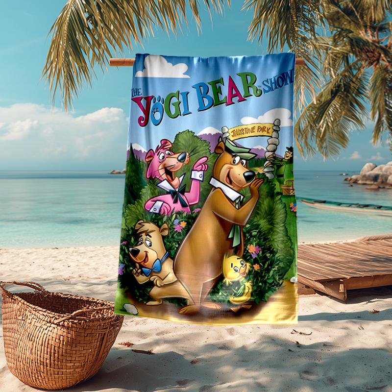 Yogi Bear Show Fashion Beach Towel: Ideal for Summer Adventures Soft, absorbent and quick drying suitable for swimming and bathing