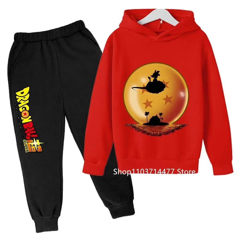 

Boys Girls Clothes Dragonball Hoodie Set Kids 2pcs Spring Autumn Toddler Girls Cartoon Hooded +pants Tracksuit Goku Clothing 100
