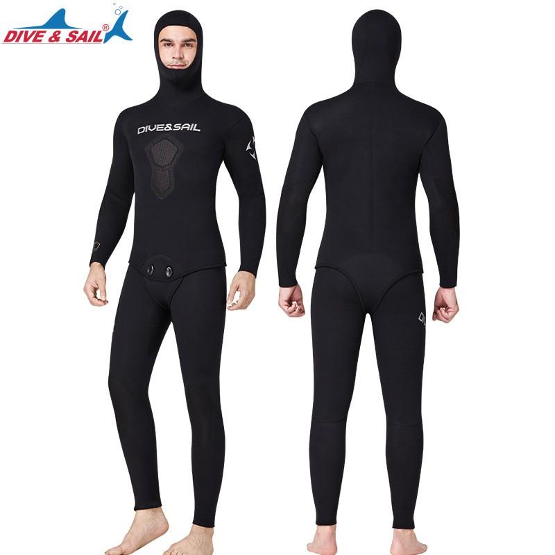 Diving Suit 5MM Fishing Hunting Split Hooded Warm CR