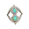 Verstellbarer Vintage-Ring aus 925er Sterlingsilber mit natürlichem Opal und goldenem Sonnendesign