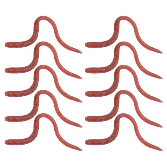 

10 шт. Растягивающаяся игрушка-розыгрыш «Дождевой червь», Реалистичный длинный дождевой червь из ТПР, Извивающийся червь, Забавный реквизит, Для детей и взрослых, Хэллоуин, День дурака 10 pcs