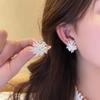 925 Silver Needle Korean Fashion Dandelion Flower Earrings For Women Jewelry Trending New Crystal Flowers Stud Earrings