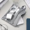 Bolsa de Armazenamento Transparente Simples Portátil de Viagem Impermeável com Zíper de Camada Dupla para Artigos de Higiene Pessoal, Cabos de Dados, Cartões, Joias, Maquiagem