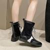 Fashion 4.5CM Latest Retro Knight Short Boots Women's Thick Soled Spring and Autumn Lace-up Western Boots Niche Low Heels Women Boots