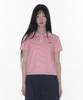 AMES-WORLDWIDE Basic Stripe Collar Tee Pink