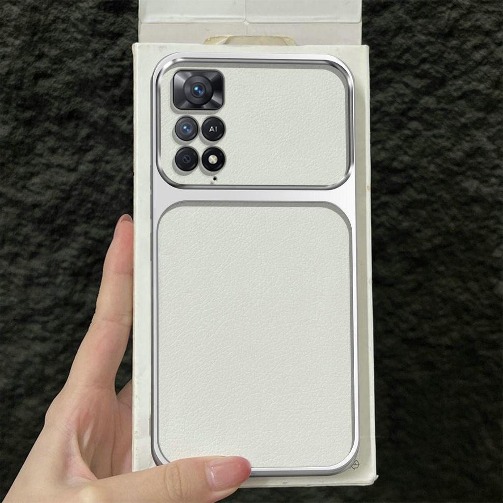 Premium Executive Leather Case for Xiaomi Redmi Note 12 Pro 4G 11S 11 5G Large Window Lens Protector Cover