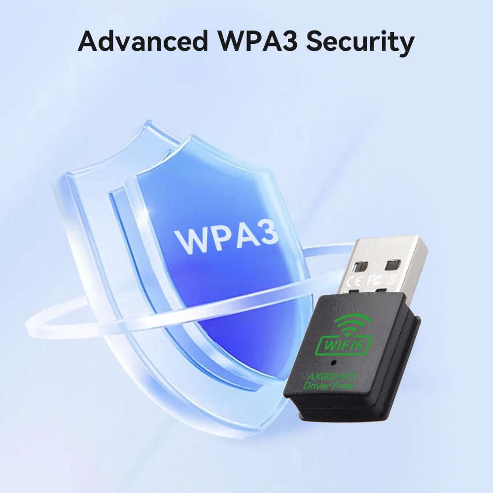 900Mbps USB WiFi 6 Adapter Bluetooth 5.4 Adapter Wireless Network Card 2.4G&5GHz Dual Band WiFi LAN Receiver For Win 10 11 Driver Free