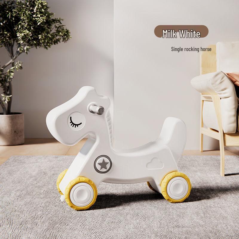 Happy Tree Dual-Use Wooden Rocking Horse & Slider for Infants & Toddlers with Free Shipping