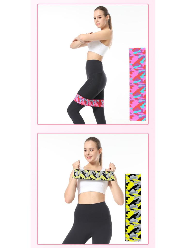 Camouflage Print Non-Slip Glute Toning Hip Band for Squat, Dance, Pilates, and Resistance Training