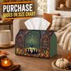 1pc Mystical Boho Tissue Box | Multi-Functional Fall Napkin Dispenser, Two Sizes Available Suitable for Home, Thanksgiving Parties, Peacock Pumpkin Ar